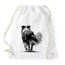 PRINTFASHION Border collie - Sportzsák, Tornazsák - Fehér tornazsák