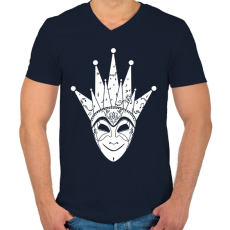 PRINTFASHION Boris Brejcha - Férfi V-nyakú póló - Sötétkék
