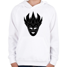 PRINTFASHION Boris Brejcha - Gyerek kapucnis pulóver - Fehér gyerek pulóver, kardigán