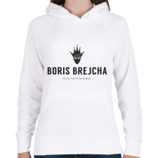 PRINTFASHION Boris Brejcha High-Tech Minimal - Női kapucnis pulóver - Fehér női pulóver, kardigán