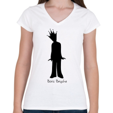 PRINTFASHION Boris Brejcha - Női V-nyakú póló - Fehér