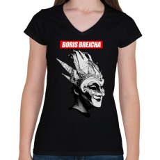 PRINTFASHION Boris Brejcha - Női V-nyakú póló - Fekete