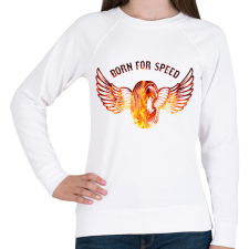 PRINTFASHION born for speed - Női pulóver - Fehér női pulóver, kardigán