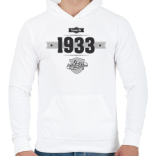 PRINTFASHION born-in-1933-(dark&lightgrey) - Férfi kapucnis pulóver - Fehér férfi pulóver, kardigán