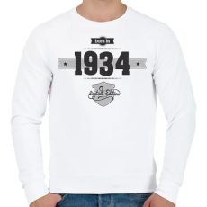 PRINTFASHION born-in-1934-(dark&lightgrey) - Férfi pulóver - Fehér