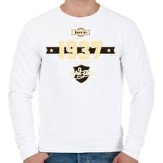PRINTFASHION born-in-1937-cream-choco - Férfi pulóver - Fehér
