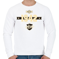PRINTFASHION born-in-1942-cream-choco - Férfi pulóver - Fehér