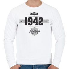 PRINTFASHION born-in-1942-(dark&lightgrey) - Férfi pulóver - Fehér