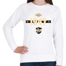 PRINTFASHION born-in-1947-cream-choco - Női pulóver - Fehér