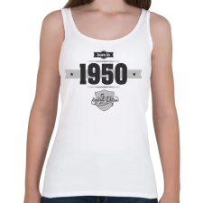 PRINTFASHION born-in-1950-(dark&lightgrey) - Női atléta - Fehér női trikó