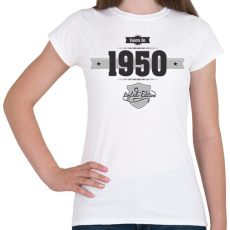 PRINTFASHION born-in-1950-(dark&lightgrey) - Női póló - Fehér
