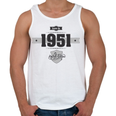 PRINTFASHION born-in-1951-(dark&lightgrey) - Férfi atléta - Fehér