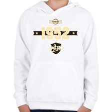 PRINTFASHION born-in-1952-cream-choco - Gyerek kapucnis pulóver - Fehér gyerek pulóver, kardigán