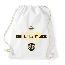 PRINTFASHION born-in-1952-cream-choco - Sportzsák, Tornazsák - Fehér tornazsák