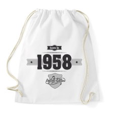 PRINTFASHION born-in-1958-(dark&lightgrey) - Sportzsák, Tornazsák - Fehér tornazsák