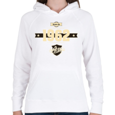 PRINTFASHION born-in-1962-cream-choco - Női kapucnis pulóver - Fehér