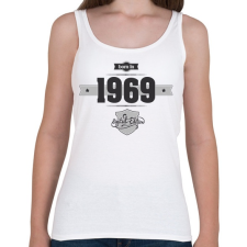 PRINTFASHION born-in-1969-(dark&lightgrey) - Női atléta - Fehér női trikó