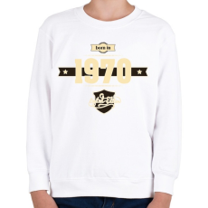 PRINTFASHION born-in-1970-cream-choco - Gyerek pulóver - Fehér