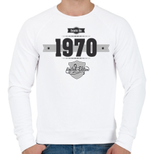 PRINTFASHION born-in-1970-(dark&lightgrey) - Férfi pulóver - Fehér férfi pulóver, kardigán