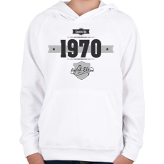 PRINTFASHION born-in-1970-(dark&lightgrey) - Gyerek kapucnis pulóver - Fehér