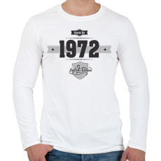 PRINTFASHION born-in-1972-(dark&lightgrey) - Férfi hosszú ujjú póló - Fehér