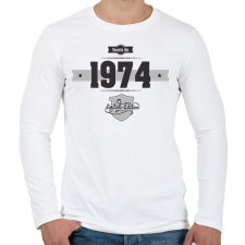 PRINTFASHION born-in-1974-(dark&lightgrey) - Férfi hosszú ujjú póló - Fehér férfi póló