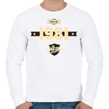PRINTFASHION born-in-1981-cream-choco - Férfi pulóver - Fehér férfi pulóver, kardigán