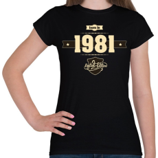 PRINTFASHION born-in-1981-cream-choco - Női póló - Fekete