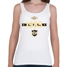 PRINTFASHION born-in-1985-cream-choco - Női atléta - Fehér női trikó