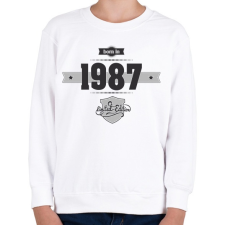 PRINTFASHION born-in-1987-(dark&lightgrey) - Gyerek pulóver - Fehér gyerek pulóver, kardigán