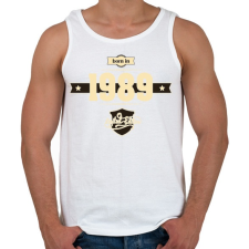 PRINTFASHION born-in-1989-cream-choco - Férfi atléta - Fehér atléta, trikó