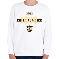 PRINTFASHION born-in-1989-cream-choco - Gyerek pulóver - Fehér