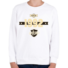 PRINTFASHION born-in-1992-cream-choco - Gyerek pulóver - Fehér gyerek pulóver, kardigán