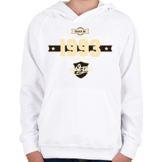 PRINTFASHION born-in-1993-cream-choco - Gyerek kapucnis pulóver - Fehér