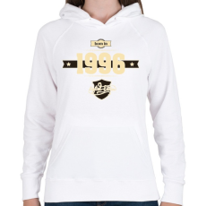 PRINTFASHION born-in-1996-cream-choco - Női kapucnis pulóver - Fehér