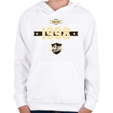 PRINTFASHION born-in-1998-cream-choco - Gyerek kapucnis pulóver - Fehér gyerek pulóver, kardigán