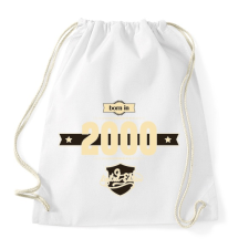 PRINTFASHION born-in-2000-cream-choco - Sportzsák, Tornazsák - Fehér tornazsák