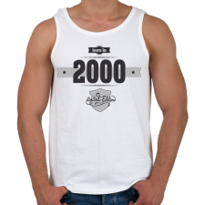 PRINTFASHION born-in-2000-(dark&lightgrey) - Férfi atléta - Fehér atléta, trikó
