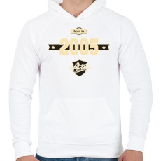 PRINTFASHION born-in-2005-cream-choco - Férfi kapucnis pulóver - Fehér