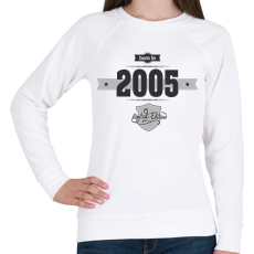 PRINTFASHION born-in-2005-(dark&lightgrey) - Női pulóver - Fehér