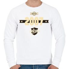 PRINTFASHION born-in-2007-cream-choco - Férfi pulóver - Fehér