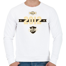 PRINTFASHION born-in-2012-cream-choco - Férfi pulóver - Fehér