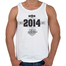 PRINTFASHION born-in-2014-(dark&lightgrey) - Férfi atléta - Fehér