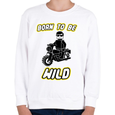 PRINTFASHION born-to-be-wild-black - Gyerek pulóver - Fehér