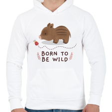 PRINTFASHION Born to be wild - Férfi kapucnis pulóver - Fehér férfi pulóver, kardigán