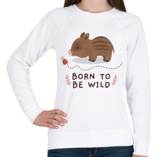 PRINTFASHION Born to be wild - Női pulóver - Fehér női pulóver, kardigán