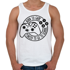 PRINTFASHION Born to Game, Forced to go to School - Férfi atléta - Fehér