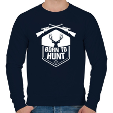 PRINTFASHION Born to hunt - Férfi pulóver - Sötétkék