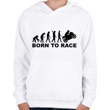 PRINTFASHION Born to race - Gyerek kapucnis pulóver - Fehér gyerek pulóver, kardigán