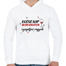 PRINTFASHION Borozhatok - Nyugdíjas - Férfi kapucnis pulóver - Fehér férfi pulóver, kardigán